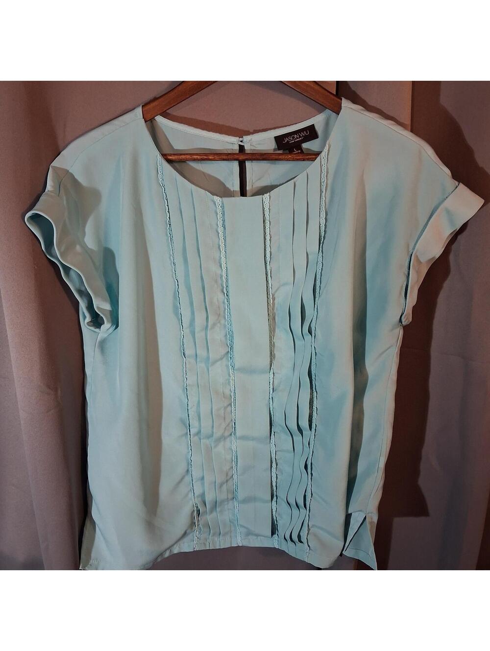 Jason Wu Light Blue Pleated Front Blouse